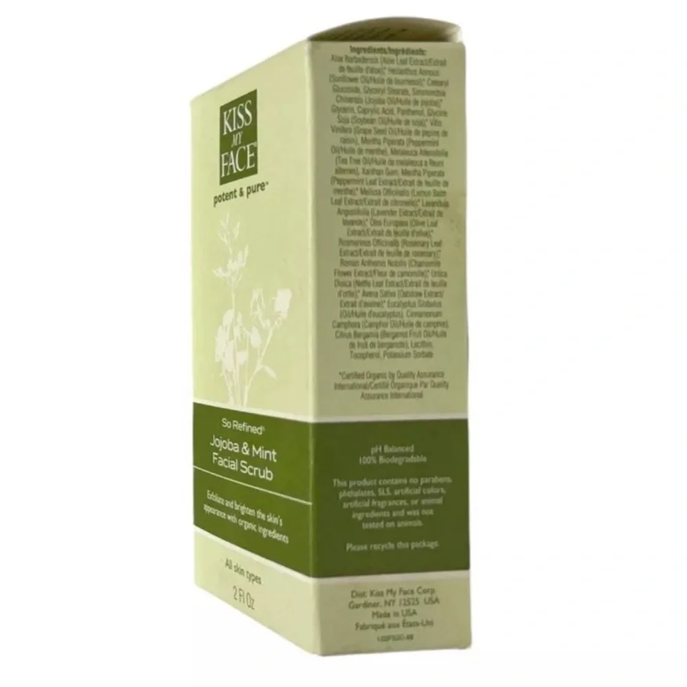 Kiss My Face Potent & Pure So Refined Jojoba & Mint Facial Scrub 2oz NOS